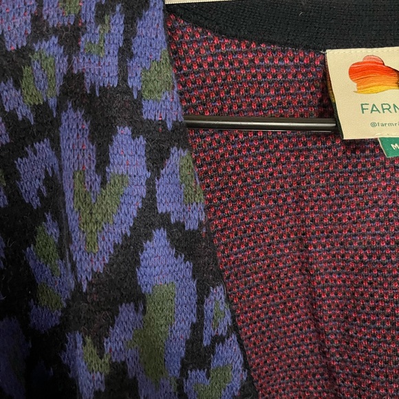Farm Rio Colorful Heart Patterned Cardigan Medium - Picture 4 of 5